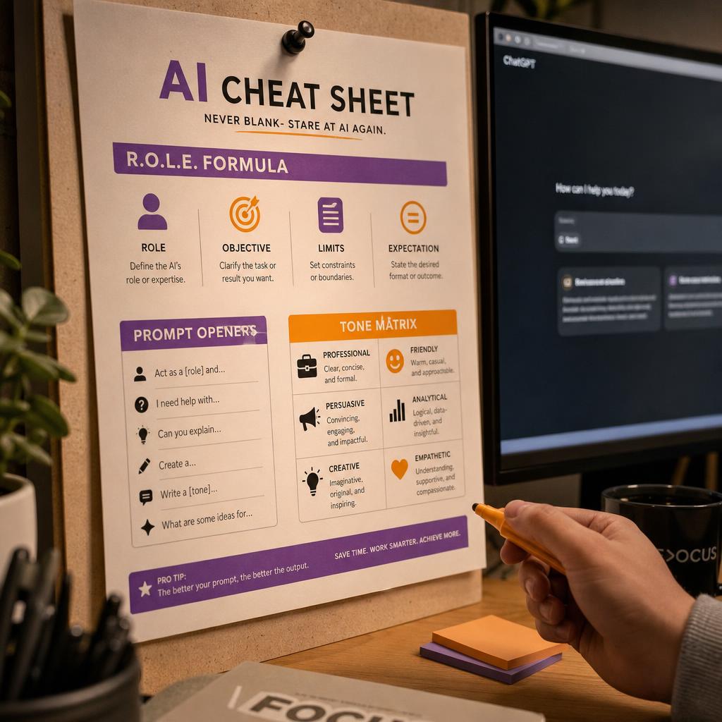 The 1-Minute AI Cheat Sheet — bonus product mockup